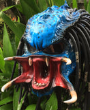 Predator Blue Classic Alien Custom Motorcycle Airbrush Helmet Skull Dreadlocks Free Shipping