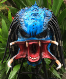 Predator Blue Classic Alien Custom Motorcycle Airbrush Helmet Skull Dreadlocks Free Shipping