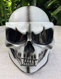 White Knight Motorcycle Helmet Skull Bones Death White Ghost Rider