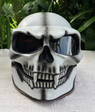 White Knight Motorcycle Helmet Skull Bones Death White Ghost Rider