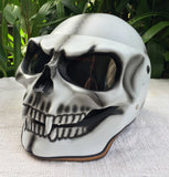 White Knight Motorcycle Helmet Skull Bones Death White Ghost Rider