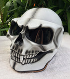 White Knight Motorcycle Helmet Skull Bones Death White Ghost Rider