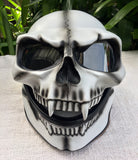 White Knight Motorcycle Helmet Skull Bones Death White Ghost Rider