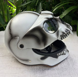 White Knight Motorcycle Helmet Skull Bones Death White Ghost Rider