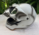 White Knight Motorcycle Helmet Skull Bones Death White Ghost Rider