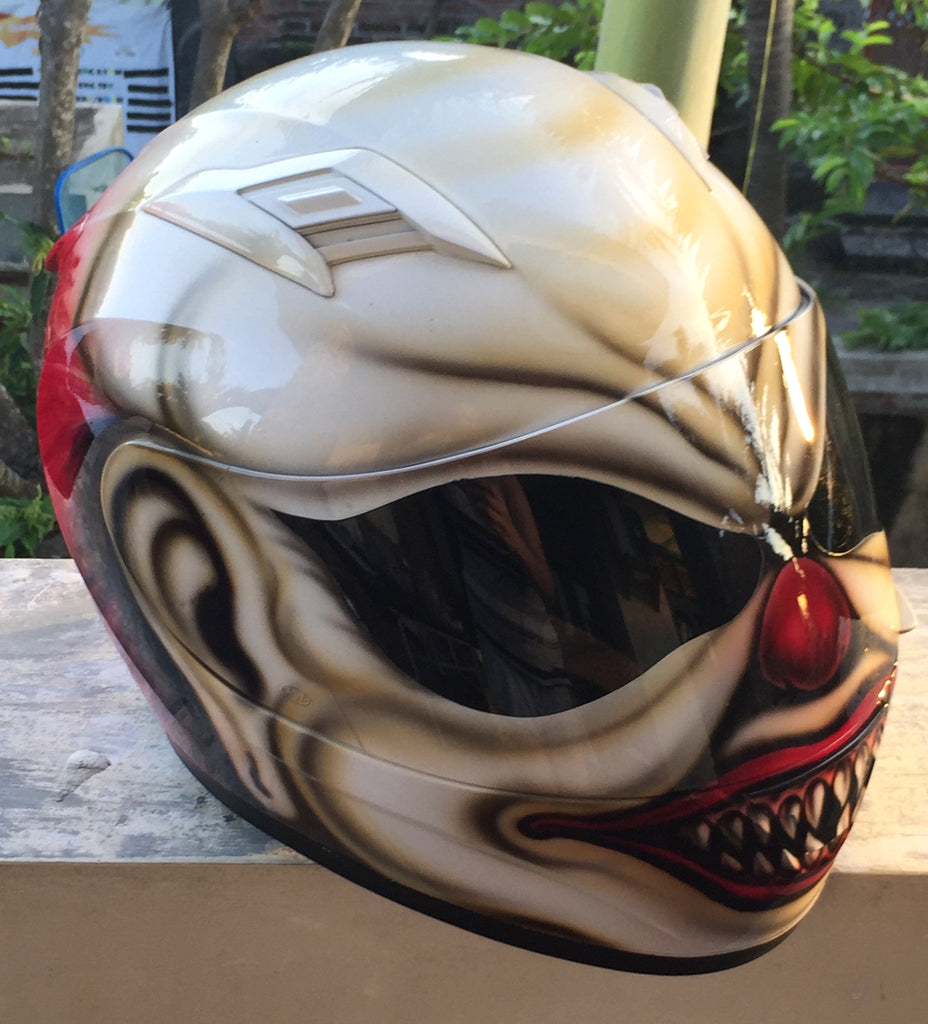 custom clown motorcycle helmets Mad Clown Sick Killer Clown Creepy Scary Clown Helmet