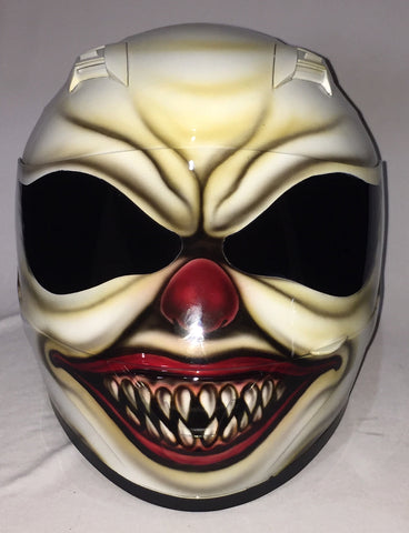 evil clown motorcycle helmet Mad Clown Sick Killer Clown Creepy Scary Clown Helmet Halloween IT – Custom Airbrush Helmet